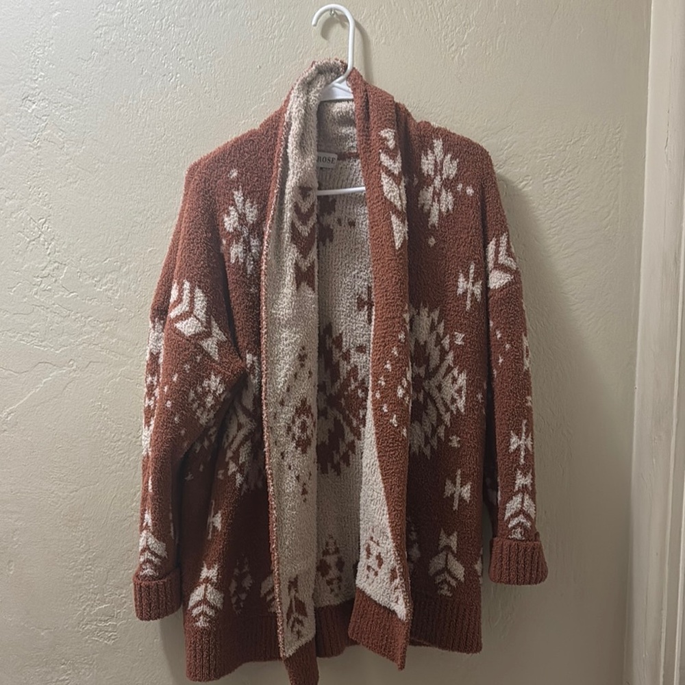 Cozy Brown Patterned Women's Sweater